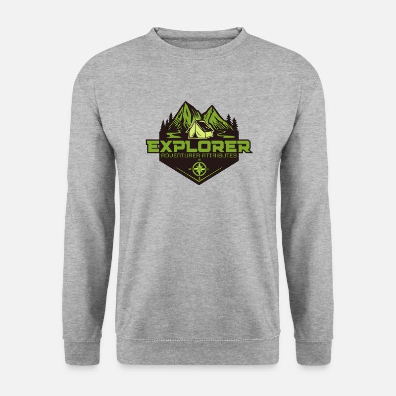 erforschen - Unisex Pullover - Weißgrau meliert