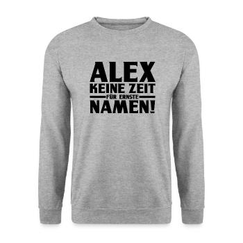 Alexander Alexandra Alexa Alex - Unisex Pullover - Weißgrau meliert - Vorne - Alina (178cm) & Michal (187cm)