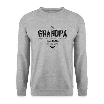 My grandpa does it better - Sweat-shirt Unisexe - gris chiné - Devant - Alina (178cm) & Michal (187cm)