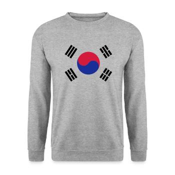 Korean Flag - Unisex Pullover - Weißgrau meliert - Vorne - Alina (178cm) & Michal (187cm)