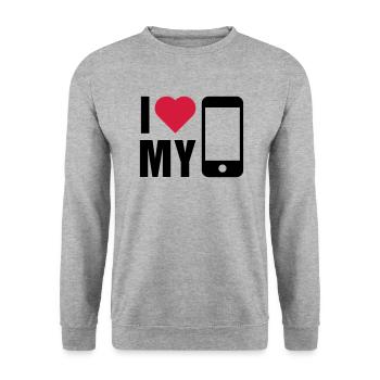 Love mobile - Unisex Sweatshirt - salt & pepper - Front - Alina (178cm) & Michal (187cm)