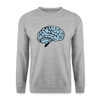 brain design - Unisex Pullover - Weißgrau meliert - Vorne - Alina (178cm) & Michal (187cm)