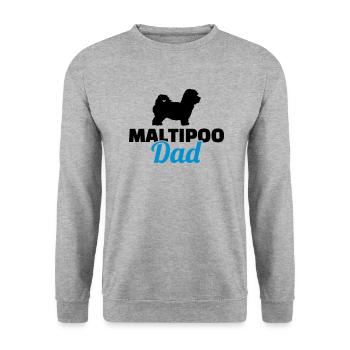Maltipoo - Unisex Pullover - Weißgrau meliert - Vorne - Alina (178cm) & Michal (187cm)