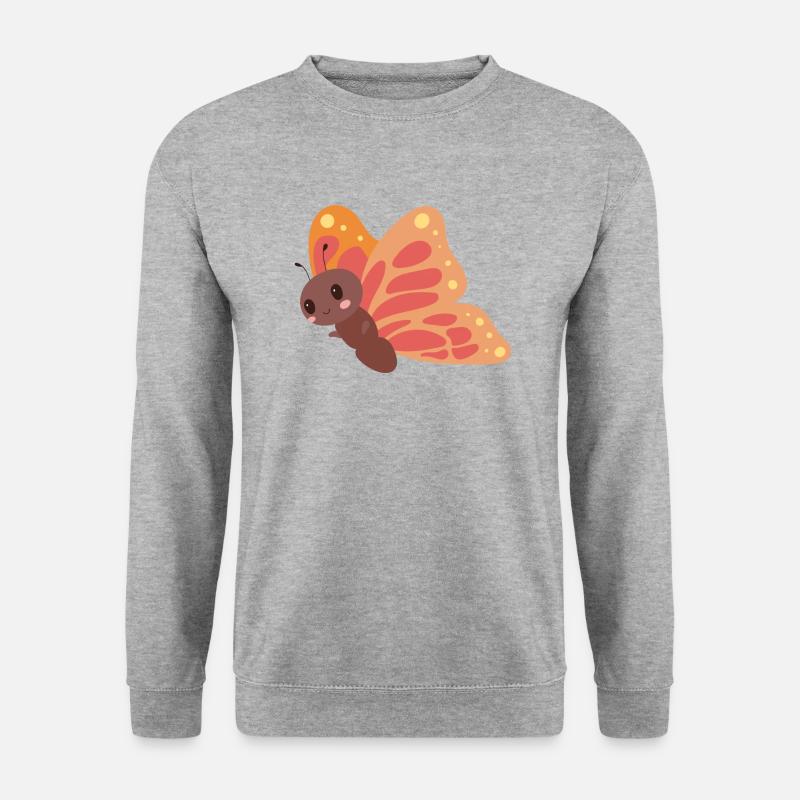Schmetterling - Unisex Pullover - Weißgrau meliert
