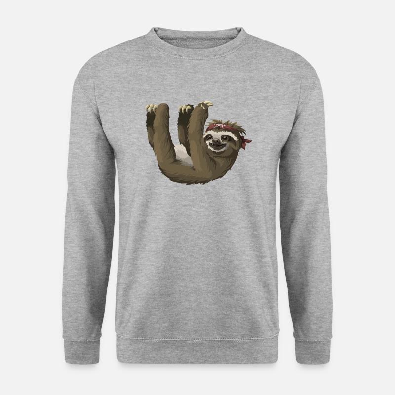 Faultier / sloth - Unisex Pullover - Weißgrau meliert