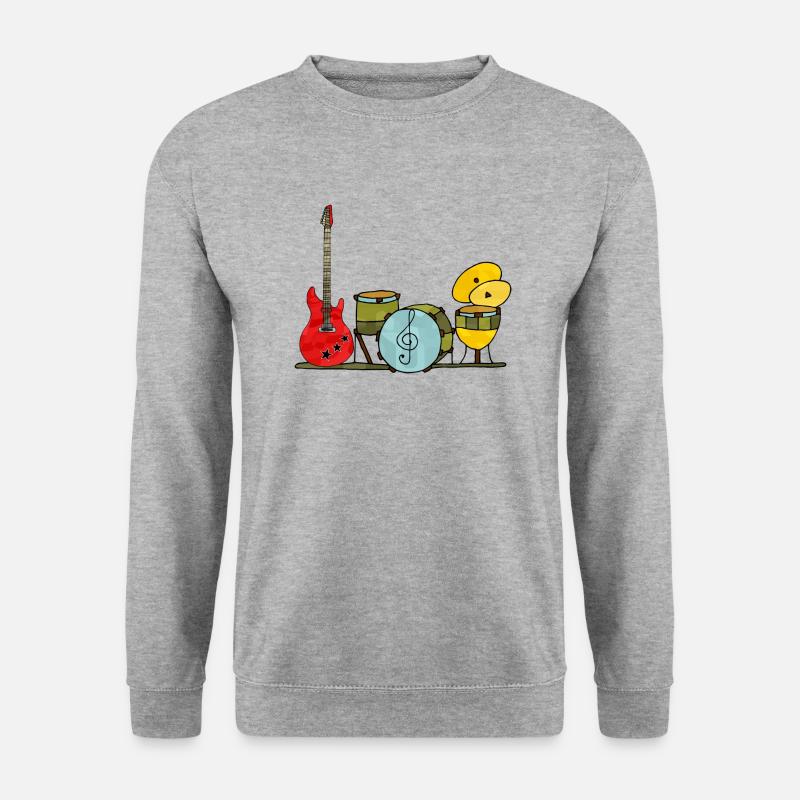 Musikinstrumente - Unisex Pullover - Weißgrau meliert