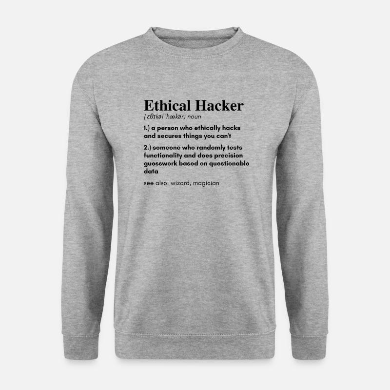 Hackers ethical | Hacker Design - Sweat-shirt Unisexe - gris chiné