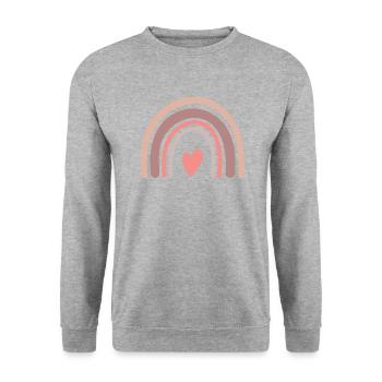 Rainbow - Unisex Sweatshirt - salt & pepper - Front - Alina (178cm) & Michal (187cm)