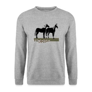 Chevaux - Sweat-shirt Unisexe - gris chiné - Devant - Alina (178cm) & Michal (187cm)