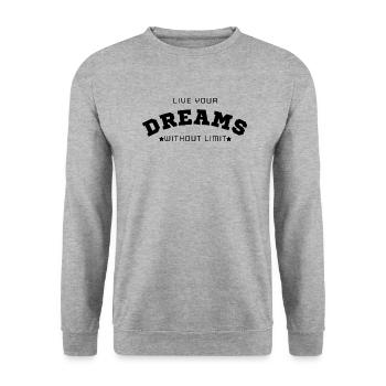 Traum - Unisex Pullover - Weißgrau meliert - Vorne - Alina (178cm) & Michal (187cm)