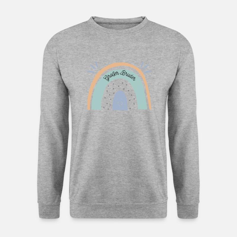 Großer Bruder Regenbogen - Unisex Pullover - Weißgrau meliert