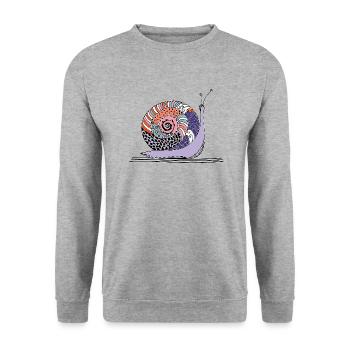 Escargot - Sweat-shirt Unisexe - gris chiné - Devant - Alina (178cm) & Michal (187cm)