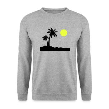 Palm Island - Unisex Sweatshirt - salt & pepper - Front - Alina (178cm) & Michal (187cm)