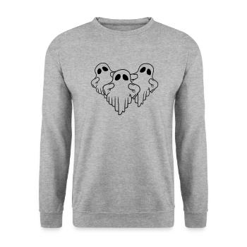 Team 3 funny ghosts - Unisex Sweatshirt - salt & pepper - Front - Alina (178cm) & Michal (187cm)