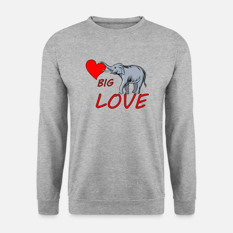 Big Love Elephant - Unisex Pullover - Weißgrau meliert