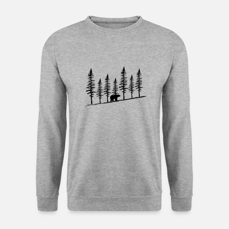 Landschaften Bärenbaum Linie - Unisex Pullover - Weißgrau meliert