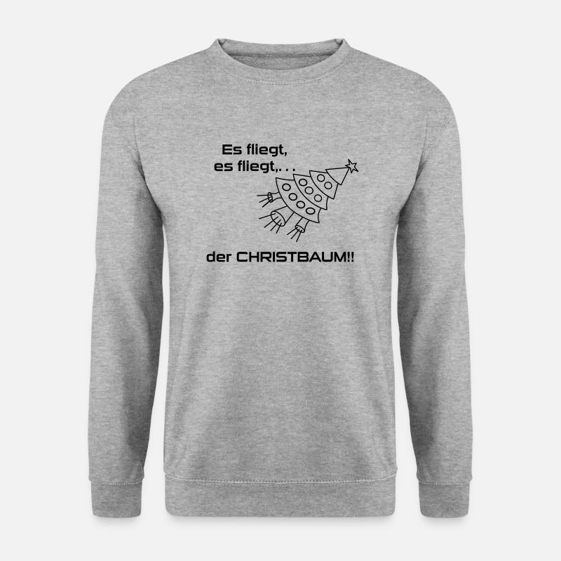 Weihnachtsbaumrakete - Unisex Pullover - Weißgrau meliert