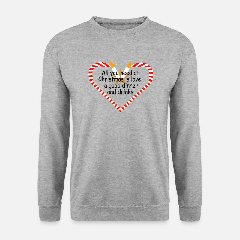 Weihnachtsspruch - Unisex Pullover - Weißgrau meliert
