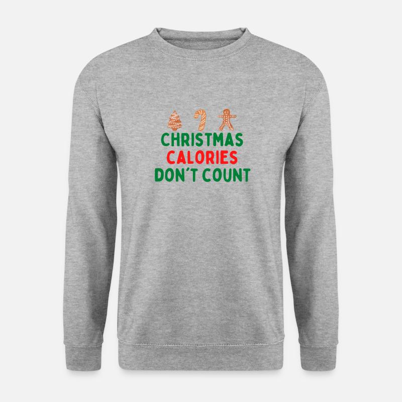 Weihnachtskalorien zählen nicht - Unisex Pullover - Weißgrau meliert