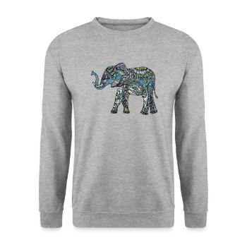 Éléphant - Sweat-shirt Unisexe - gris chiné - Devant - Alina (178cm) & Michal (187cm)