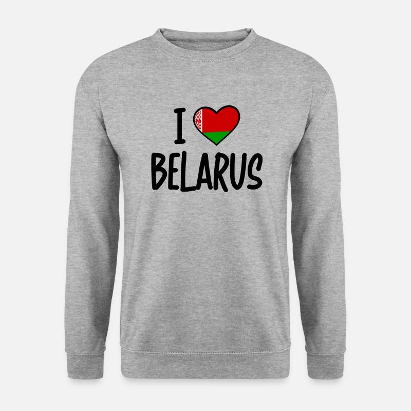 i love belarus - Unisex Pullover - Weißgrau meliert