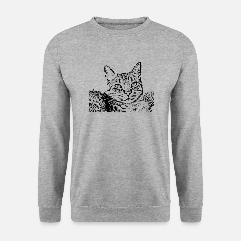 chat noir chat chaton doux cadeau de Noël - Sweat-shirt Unisexe - gris chiné