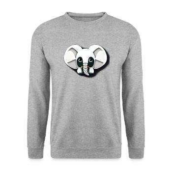 Little Elephant Cartoon Cute Adventure 11 - Unisex Sweatshirt - salt & pepper - Front - Alina (178cm) & Michal (187cm)