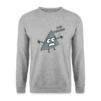 Dreieck hat Kreislaufprobleme - Mathematik - Unisex Pullover - Weißgrau meliert - Vorne - Alina (178cm) & Michal (187cm)