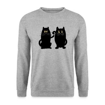 Chats - Sweat-shirt Unisexe - gris chiné - Devant - Alina (178cm) & Michal (187cm)