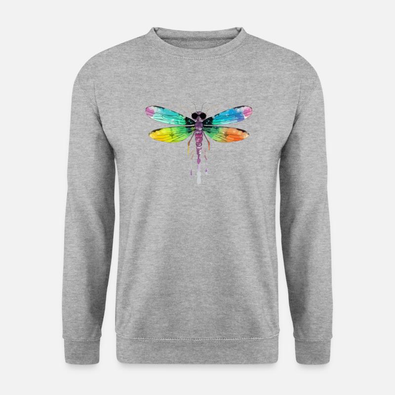 Mia, die Libelle - Unisex Pullover - Weißgrau meliert
