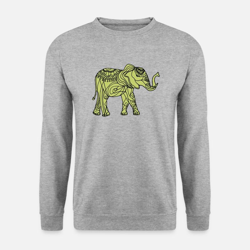 Elefant - Unisex Pullover - Weißgrau meliert