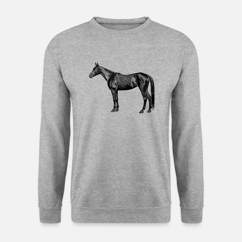 Pferde - Unisex Pullover - Weißgrau meliert