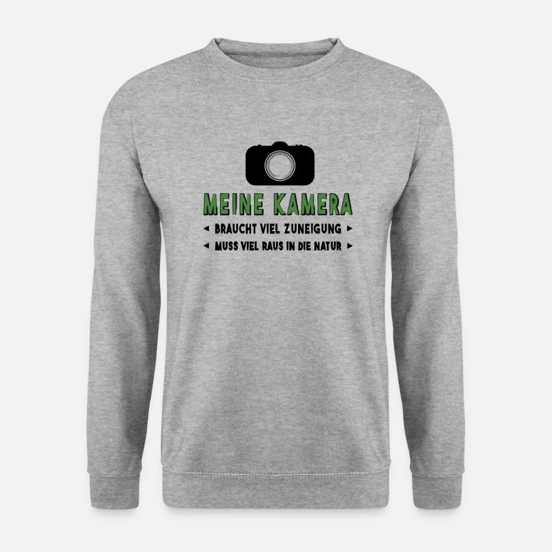 Kamera fotografieren - Unisex Pullover - Weißgrau meliert