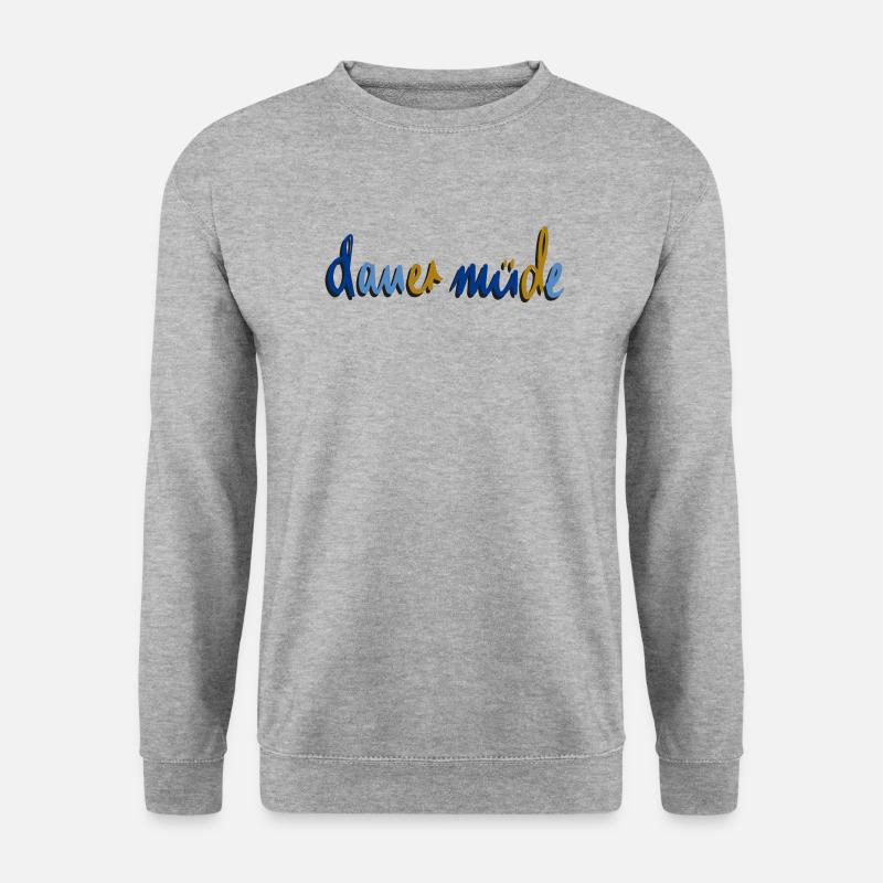 dauer müde - Unisex Pullover - Weißgrau meliert