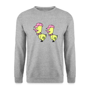 Bonnet de canard - Sweat-shirt Unisexe - gris chiné - Devant - Alina (178cm) & Michal (187cm)