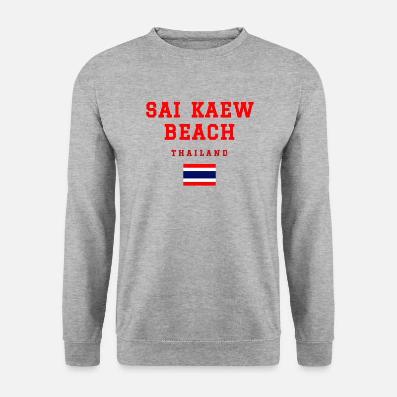 sai kaew beach Thailand - Unisex Pullover - Weißgrau meliert