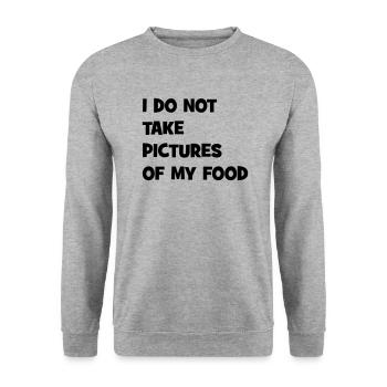 I do not take pictures of my food - Unisex Pullover - Weißgrau meliert - Vorne - Alina (178cm) & Michal (187cm)
