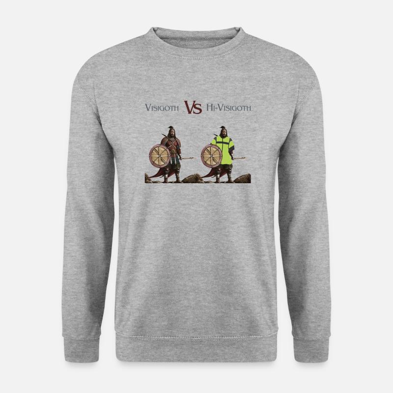 Geschichte Wortspiel Hi-Visigoths - Unisex Pullover - Weißgrau meliert