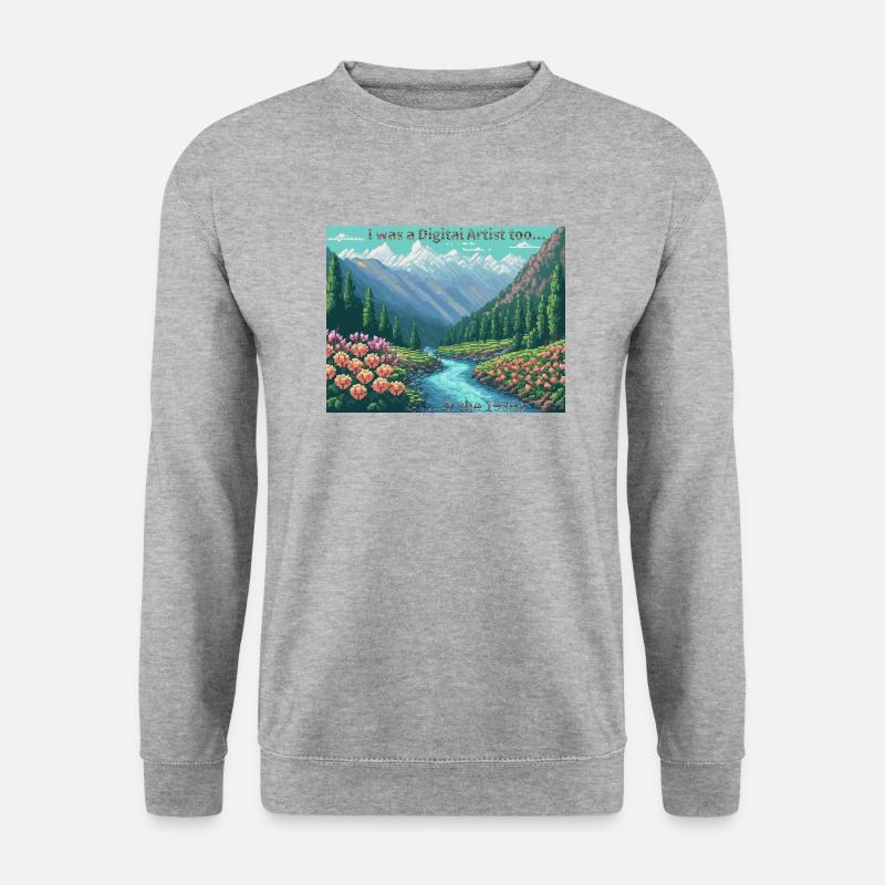 Kunst - Unisex Pullover - Weißgrau meliert