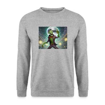 Drunkenstein’s Monster Halloween drôle de jeu de mots - Sweat-shirt Unisexe - gris chiné - Devant - Alina (178cm) & Michal (187cm)