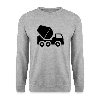 Véhicule excavatrice de travaux de construction - Sweat-shirt Unisexe - gris chiné - Devant - Alina (178cm) & Michal (187cm)
