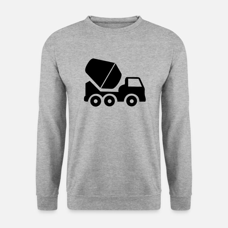 bauarbeit bagger fahrzeug - Unisex Pullover - Weißgrau meliert