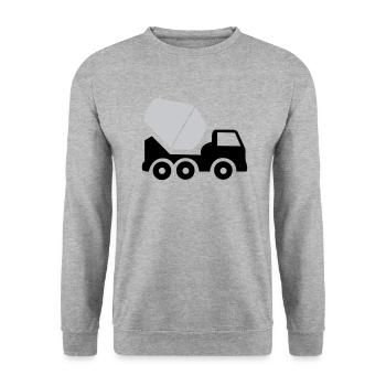 Véhicule excavatrice de travaux de construction - Sweat-shirt Unisexe - gris chiné - Devant - Alina (178cm) & Michal (187cm)