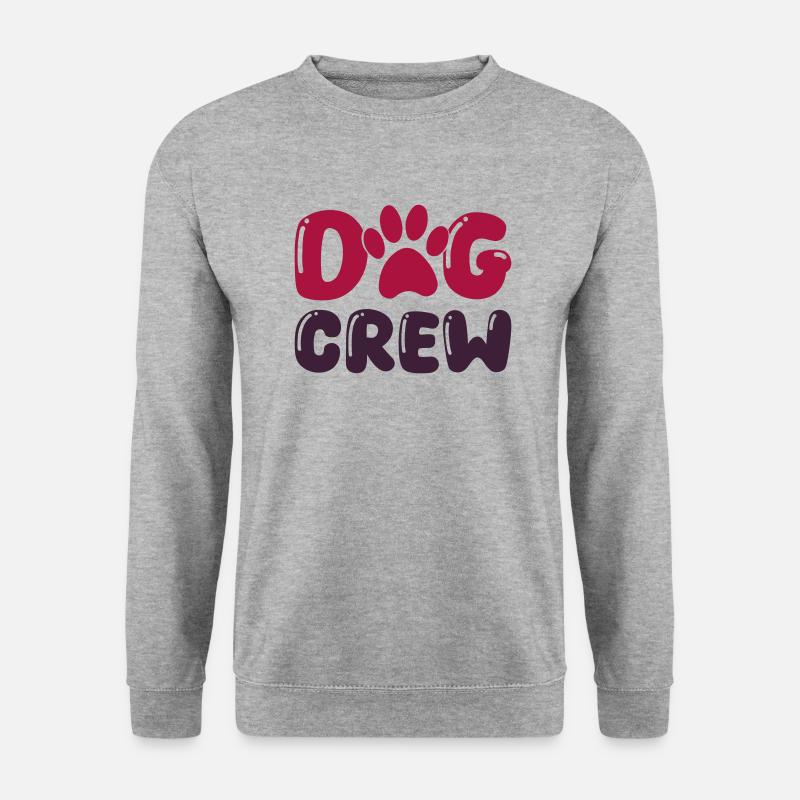dog pfote crew 01 - Unisex Pullover - Weißgrau meliert