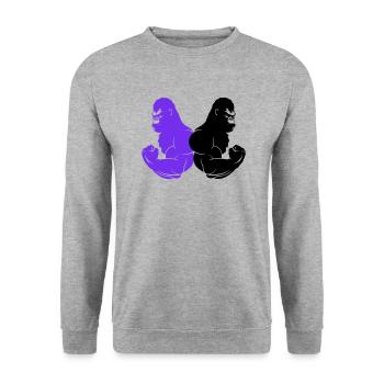gorilla - Unisex Sweatshirt - salt & pepper - Front - Alina (178cm) & Michal (187cm)