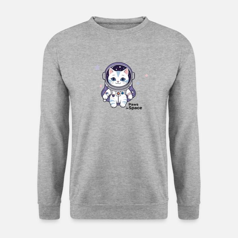 Paws in Space - Unisex Pullover - Weißgrau meliert