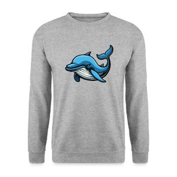 dauphin - Sweat-shirt Unisexe - gris chiné - Devant - Alina (178cm) & Michal (187cm)