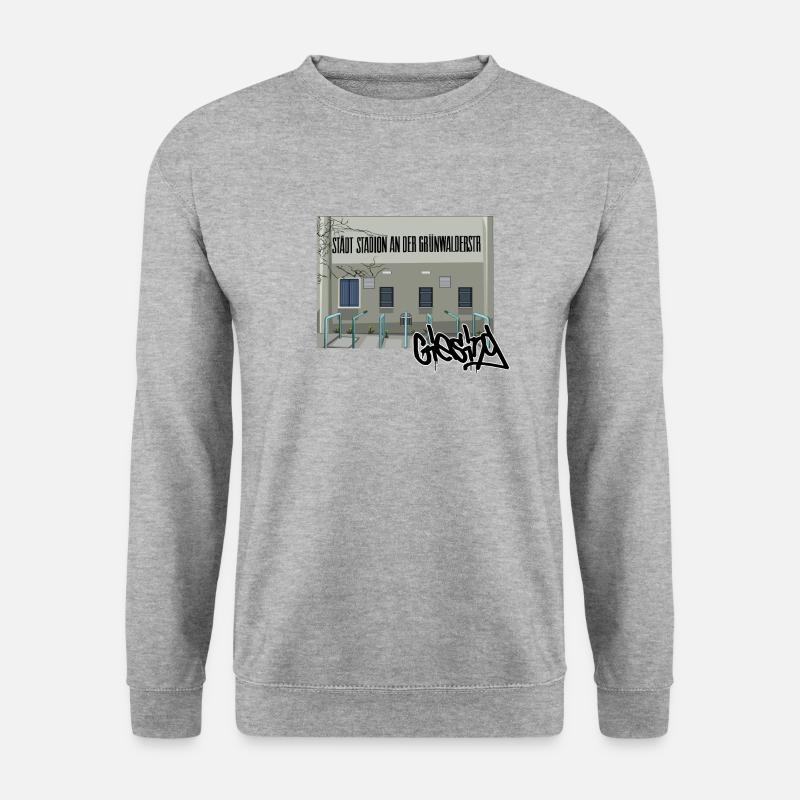 Giesing // Illustration - Unisex Pullover - Weißgrau meliert