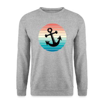 Anchor - Unisex Sweatshirt - salt & pepper - Front - Alina (178cm) & Michal (187cm)