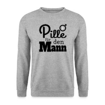 Pille für den Mann - Fussball - Unisex Pullover - Weißgrau meliert - Vorne - Alina (178cm) & Michal (187cm)